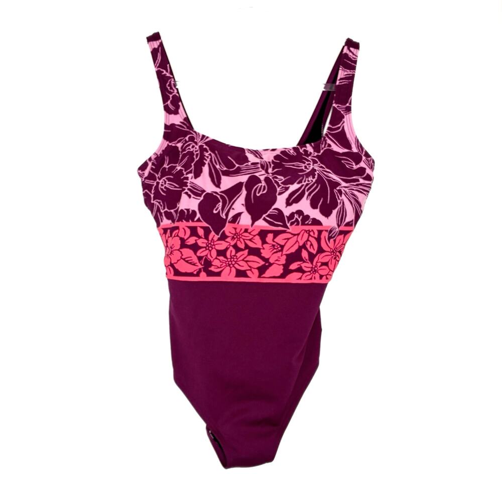 TYR NARISCO Purple Floral One Piece Swimsuit Womens 14
